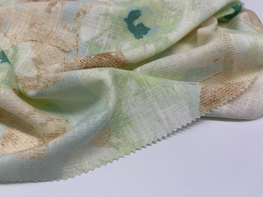 High Durability Linen Viscose Yarn Dyed Woven Fabric Print