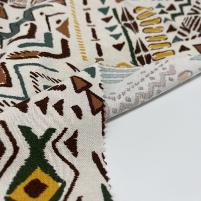 Linen Viscose Tapestry Yarn Dyed Cotton Fabric Print Home Textiles Machine Washable
