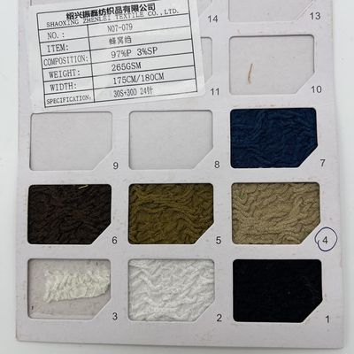 Knitting Jaquard Fabric 1000 KG MOQ Shanghai/Ningbo Port Honeycomb crepe 97% Polyester 3% Spandex 175cm 26gsm N07-079