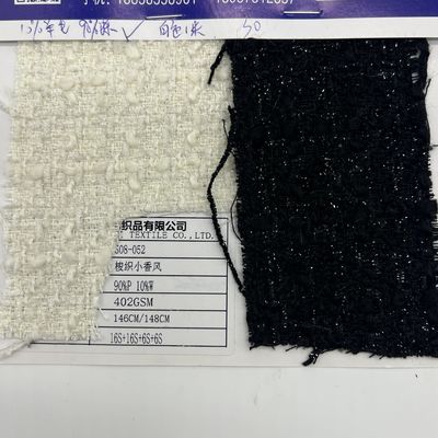 Medium Weight Wool Tweed Fabric High Durability 90%Polyester 10%Wool 145cm 402gsm S08-052