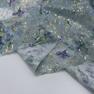 Low Shrinkage jacquard woven silk Cutting Foiled Printing L02-020-9