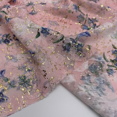 Low Shrinkage jacquard woven silk Cutting Foiled Printing L02-020-9