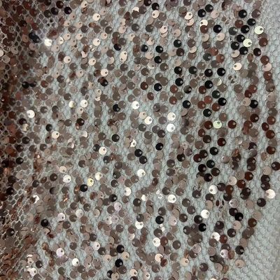 Sequins Embroidery Fabric 70% P 30% M Gold Color Used For Decorate Evening Dresses