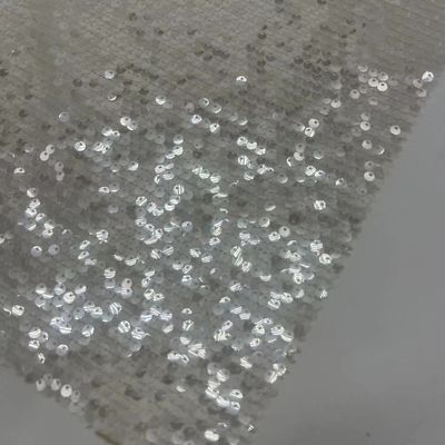 Transparent Mesh Sequins Embroidery Fabric 100% Polyester  Unique For Women Party Dresses