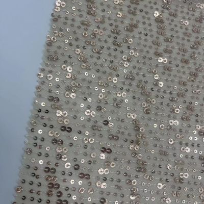 Different Specifications Mesh Sequins Embroidery Fabric  150GSM Embroidered For Women  Dresses