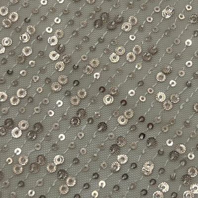 Different Specifications Mesh Sequins Embroidery Fabric  150GSM Embroidered For Women  Dresses