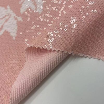 Beautiful Mesh Sequins Embroidery Fabric  395GSM Embroidered For Party  Dresses