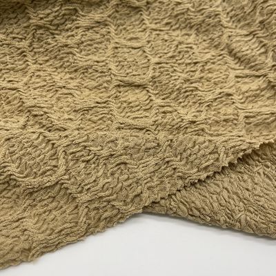 Knitting Jaquard Fabric 1000 KG MOQ Shanghai/Ningbo Port Honeycomb crepe 97% Polyester 3% Spandex 175cm 26gsm N07-079