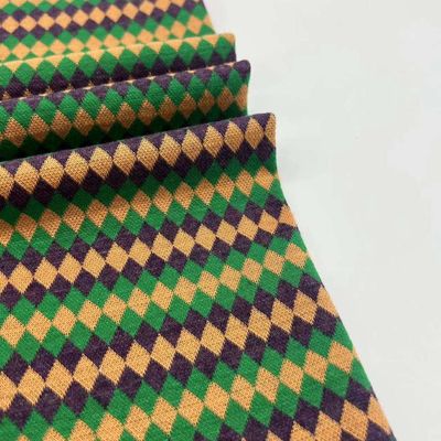 Medium GSM Knitting Jacquard Fabric 98%Polyester 2%Spandex 16CM 300GSN F01-050